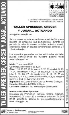 Taller de Teatro Infantil en CELARG